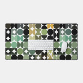 Aangepaste Blauwgroen Sage Groen Zwart Grijs Retro Bureaumat (Keyboard & Muis)