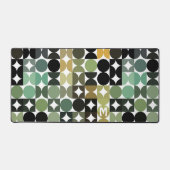 Aangepaste Blauwgroen Sage Groen Zwart Grijs Retro Bureaumat (Voorkant)