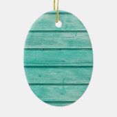 Aangepaste Blauwgroen Seashell-versiering Keramisch Ornament (Achterkant)