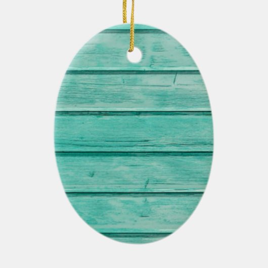 Aangepaste Blauwgroen Seashell-versiering Keramisch Ornament (Achterkant)