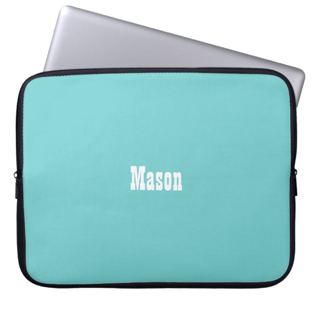 Aangepaste blauwgroen Sky-laptophoes Laptop Sleeve (Voorkant)