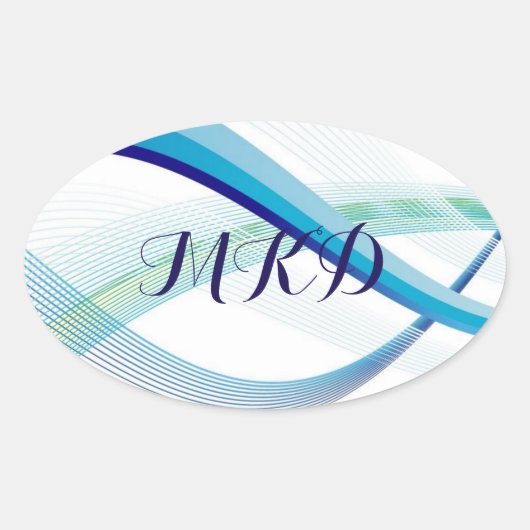 Aangepaste Blauwgroen Stickers voor zeeglazen (Voorkant)