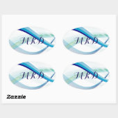 Aangepaste Blauwgroen Stickers voor zeeglazen (Vel)