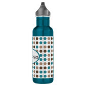 Aangepaste Blauwgroen waterfles met bruine pols Waterfles (Rechts)