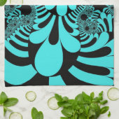 Aangepaste Blauwgroen zwarte keukenhanddoeken (Gevouwen)