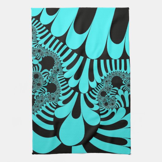 Aangepaste Blauwgroen zwarte keukenhanddoeken (Verticaal)