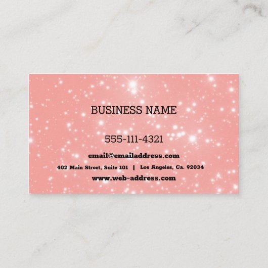 Aangepaste bleekroze flacon visitekaartje (Achterkant)