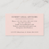 Aangepaste Bleke Pastel Roze Wit Zwart Professiona Visitekaartje (Achterkant)