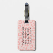 Aangepaste Bleke roze luipaard afdrukken Bagagelabel (Achterkant verticaal)