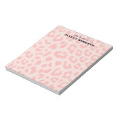 Aangepaste Bleke roze luipaard afdrukken Notitieblok (Linkerzijde)