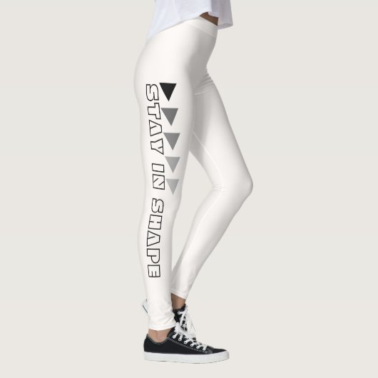 Aangepaste Blijf In Vorm Fitness Witte Leggings (Rechts)