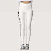 Aangepaste Blijf In Vorm Fitness Witte Leggings (Voorkant)