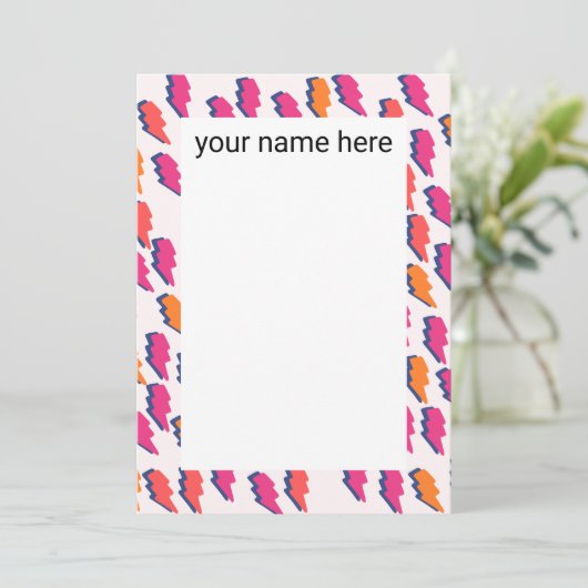 Aangepaste bliksemschicht bedankkaart (Staand voorkant)