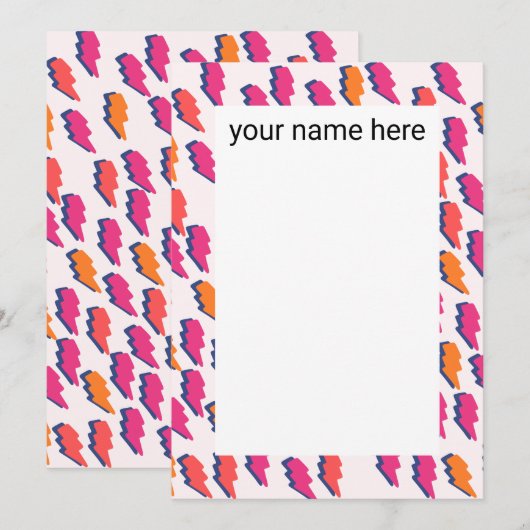 Aangepaste bliksemschicht bedankkaart (Voorkant / Achterkant)