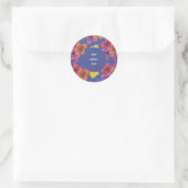 Aangepaste bloem blauwe bloemen verpakking ronde sticker (Tas)