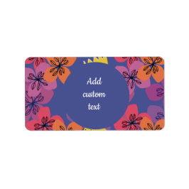 Aangepaste bloem blauwe bloemen verpakking sticker