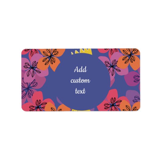Aangepaste bloem blauwe bloemen verpakking sticker (Voorkant)