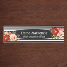 Aangepaste bloem bloemen rozen kantoor deur bord