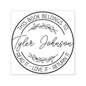 Aangepaste bloem boek ex-libris boekstempel zelfinktende stempel (Design)