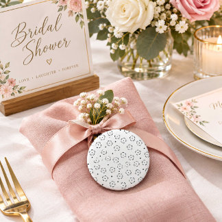 Aangepaste bloem bruiloft knopen | Bruidsmeisjes Ronde Button 5,7 Cm