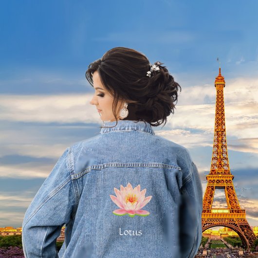 Aangepaste bloem en bewerkbare tekst denim jacket