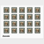 Aangepaste bloem foto verlovingssticker vierkante sticker (Vel)