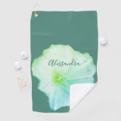 Aangepaste bloem groen blauw aquarel wilde bloem golfhanddoek (Insitu)