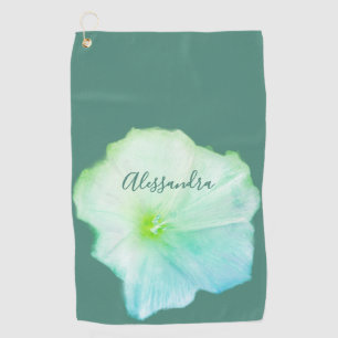 Aangepaste bloem groen blauw aquarel wilde bloem  golfhanddoek