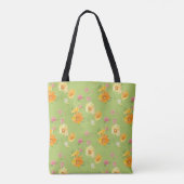Aangepaste bloem Groene Floral Monogrammed Tote Bag (Achterkant)