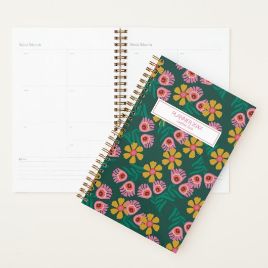 aangepaste bloem groene mooie cute planner agenda (Display)