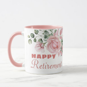 Aangepaste bloem Happy Pensionering  Mok