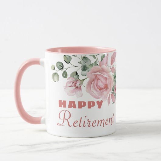 Aangepaste bloem Happy Pensionering  Mok (Links)