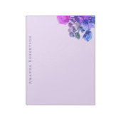 Aangepaste bloem lavendel waterverf roze blauwe bl notitieblok (Linkerzijde)
