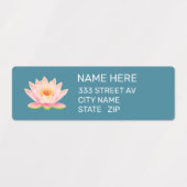 Aangepaste bloem op elegante blauwe adreslabels labels (Design 2)