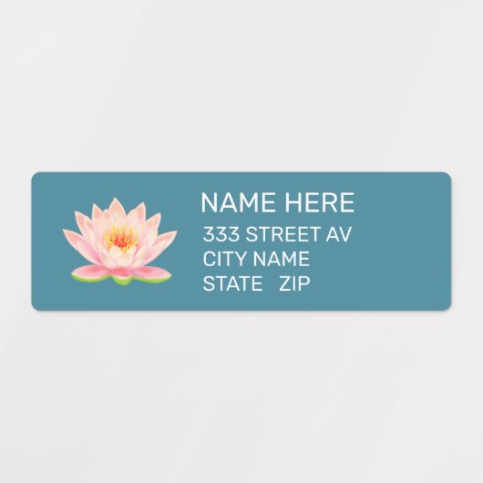 Aangepaste bloem op elegante blauwe adreslabels labels (Design 1)