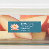Aangepaste bloem op elegante blauwe adreslabels labels (Aangebracht)