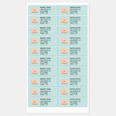 Aangepaste bloem op lichtblauwe adreslabels labels (Vel)