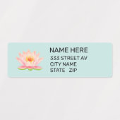 Aangepaste bloem op lichtblauwe adreslabels labels (Design 2)