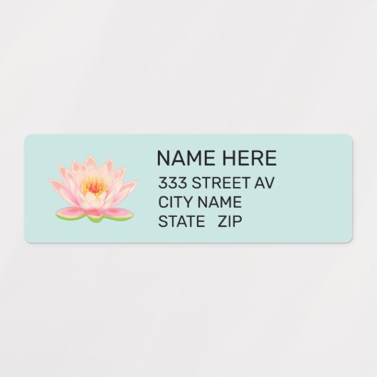 Aangepaste bloem op lichtblauwe adreslabels labels (Design 1)