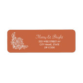 Aangepaste bloem op terracotta kleur achtergrond etiket (Voorkant)