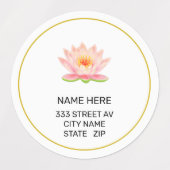 Aangepaste bloem op witte adreslabels labels (Design 1)