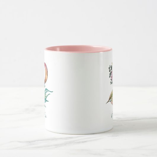 Aangepaste bloem P Letter Waterverf Lof Monogram Mok (Midden)