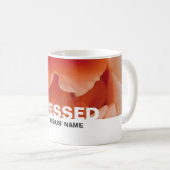 Aangepaste bloem peach roos GESEGEND Koffiemok (Voorkant rechts)
