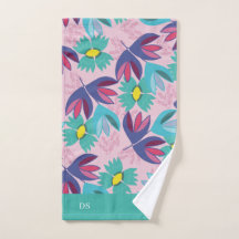 aangepaste bloem roze modern monogram vrouwelijk 