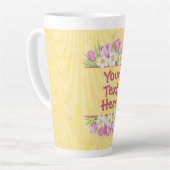 Aangepaste bloem tulpen en narcissen latte mok (Linkerhoek)