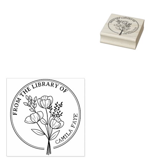 Aangepaste bloem uit de bibliotheek van rubberstempel (Gestempeld)