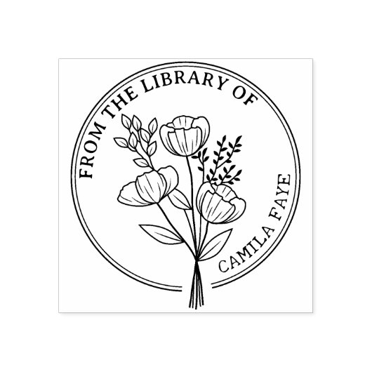 Aangepaste bloem uit de bibliotheek van rubberstempel (Afrduk)