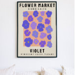 Aangepaste bloem voor bloemen voor bloemen voor bl poster<br><div class="desc">Deze kunstdruk is in de stijl van een poster van de bloemmarkt. De bloemen zijn violetten die de geboortebloem van februari zijn. Er is ruimte om de tekst te personaliseren om de plaats in ergens speciaal voor u en de ondertitel aan iemands naam of geboortedatum te veranderen. Dit zou perfect...</div>