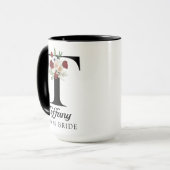 Aangepaste bloemalfabet mok cadeau voor bruidsmeis (Voorkant links)