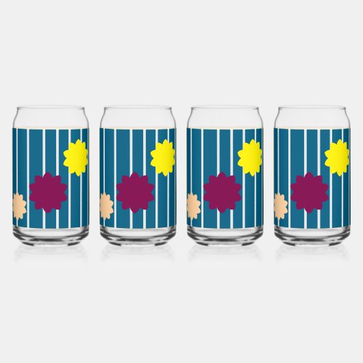 Aangepaste Bloemen Abstract Blikvorm Glas (Voorkant)